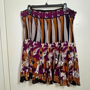 ECI New York, Gorgeous Avant Garde Geometric and Floral Pattern Skirt